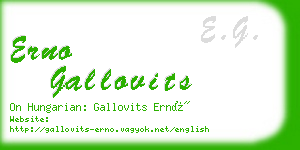 erno gallovits business card